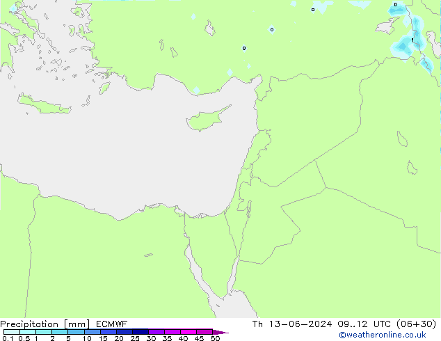 Srážky ECMWF Čt 13.06.2024 12 UTC