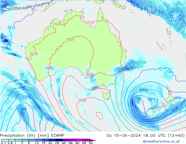 Z500/Rain (+SLP)/Z850 ECMWF сб 15.06.2024 00 UTC