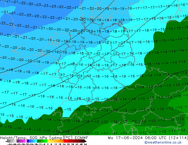 Z500/Rain (+SLP)/Z850 ECMWF lun 17.06.2024 06 UTC