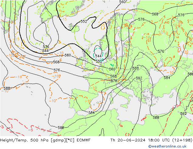 Z500/Yağmur (+YB)/Z850 ECMWF Per 20.06.2024 18 UTC