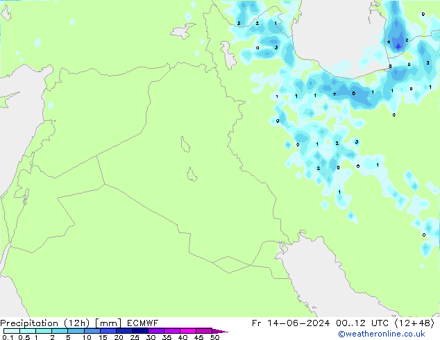 Precipitazione (12h) ECMWF ven 14.06.2024 12 UTC