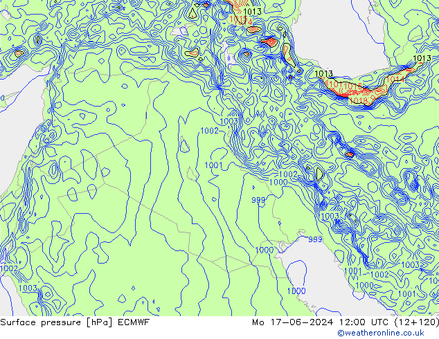 pression de l'air ECMWF lun 17.06.2024 12 UTC