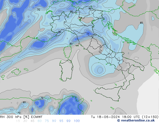 RV 300 hPa ECMWF di 18.06.2024 18 UTC