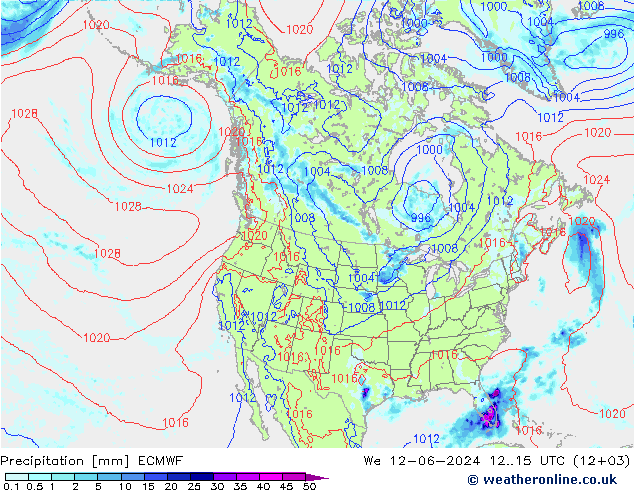 Neerslag ECMWF wo 12.06.2024 15 UTC