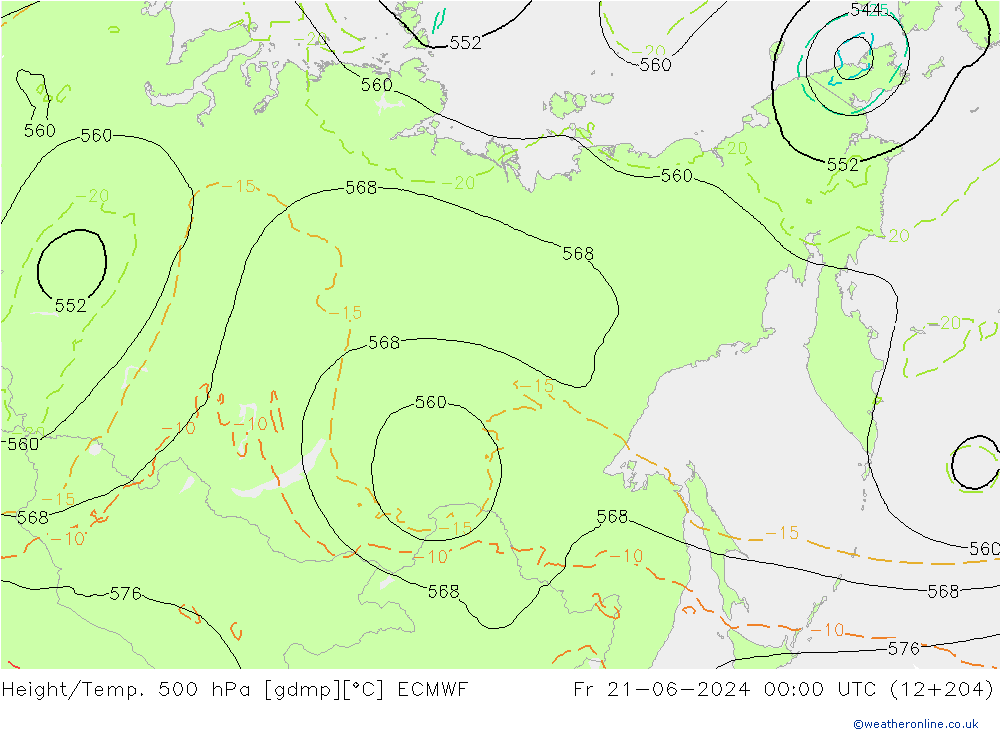 Z500/Rain (+SLP)/Z850 ECMWF  21.06.2024 00 UTC