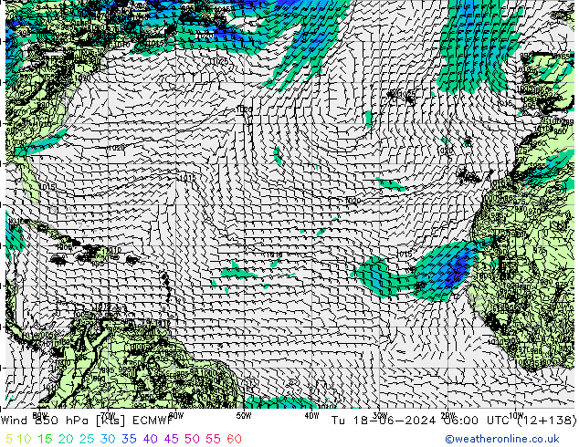 Vento 850 hPa ECMWF mar 18.06.2024 06 UTC