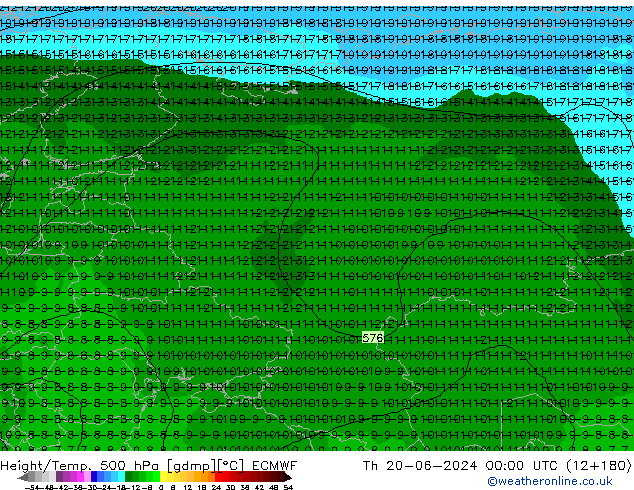 Z500/Rain (+SLP)/Z850 ECMWF Th 20.06.2024 00 UTC