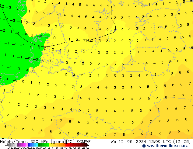 Z500/Rain (+SLP)/Z850 ECMWF We 12.06.2024 18 UTC