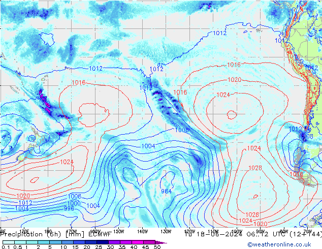 Z500/Rain (+SLP)/Z850 ECMWF mar 18.06.2024 12 UTC