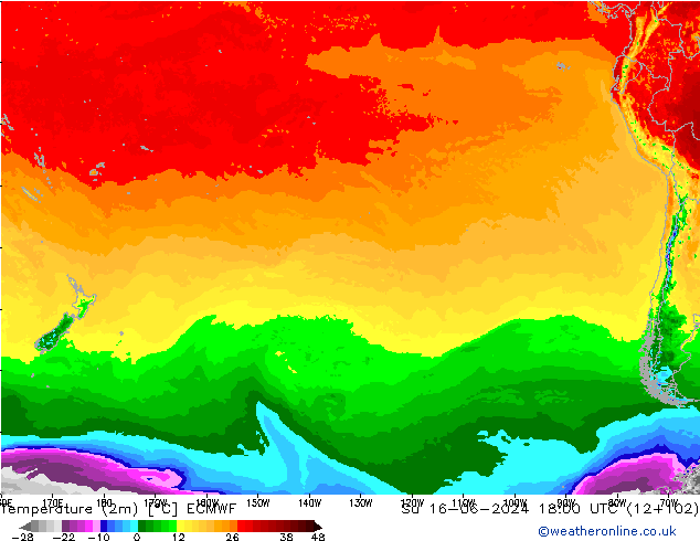 Temperature (2m) ECMWF Ne 16.06.2024 18 UTC