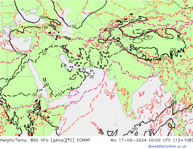 Z500/Rain (+SLP)/Z850 ECMWF Mo 17.06.2024 00 UTC