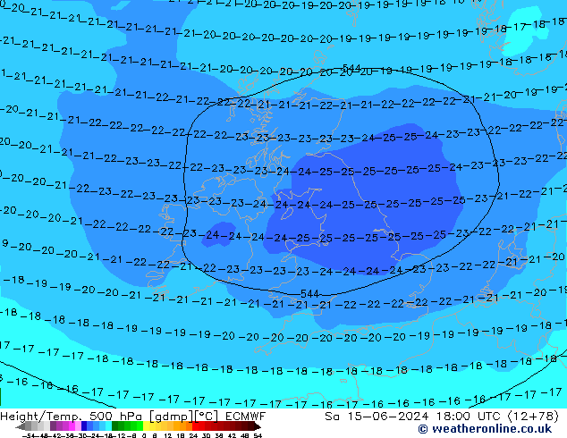 Z500/Rain (+SLP)/Z850 ECMWF so. 15.06.2024 18 UTC