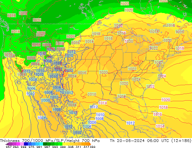 Thck 700-1000 hPa ECMWF Th 20.06.2024 06 UTC