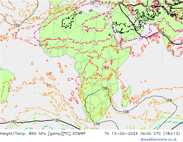 Z500/Rain (+SLP)/Z850 ECMWF Th 13.06.2024 06 UTC