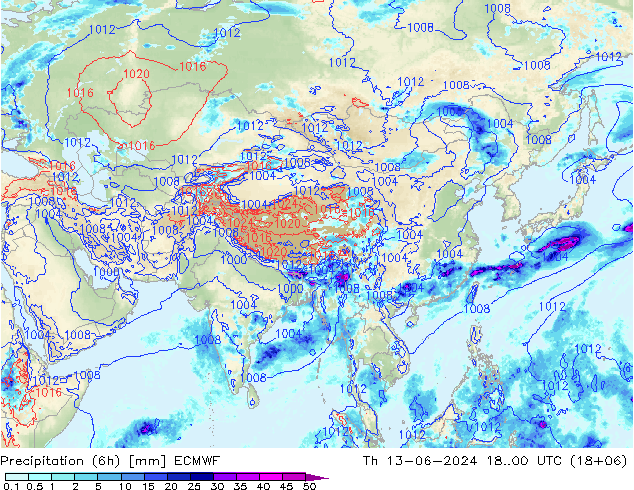 Z500/Rain (+SLP)/Z850 ECMWF Th 13.06.2024 00 UTC