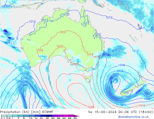 Z500/Rain (+SLP)/Z850 ECMWF Sáb 15.06.2024 06 UTC