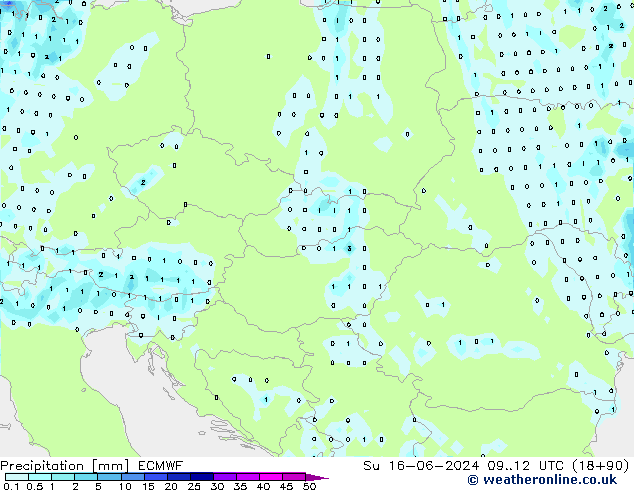 opad ECMWF nie. 16.06.2024 12 UTC