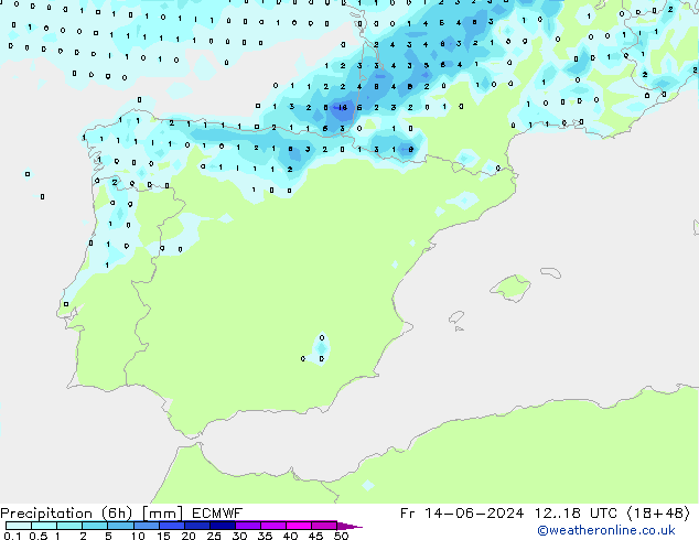 Z500/Rain (+SLP)/Z850 ECMWF ven 14.06.2024 18 UTC