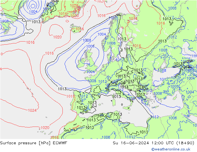 ciśnienie ECMWF nie. 16.06.2024 12 UTC