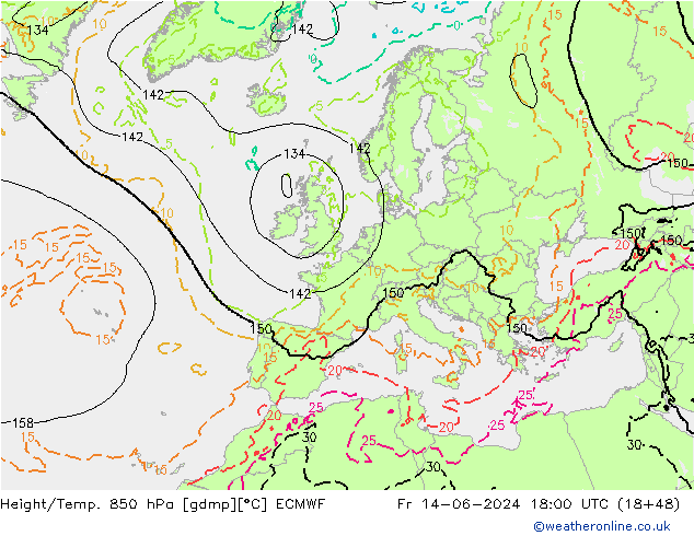 Z500/Rain (+SLP)/Z850 ECMWF pt. 14.06.2024 18 UTC