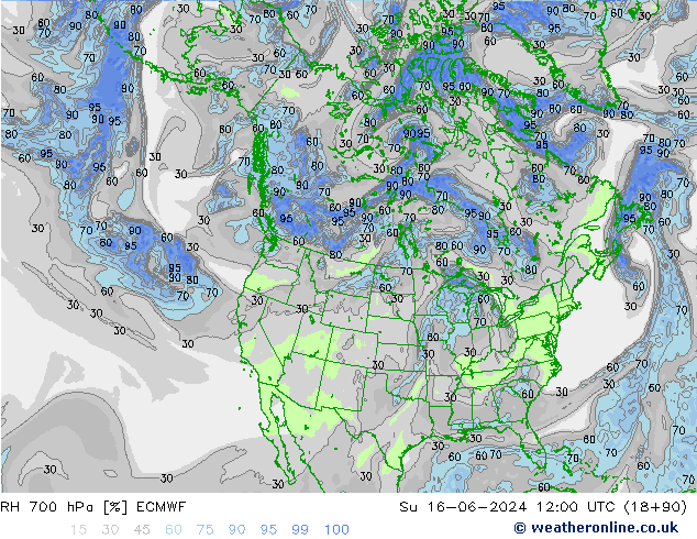 RH 700 hPa ECMWF Su 16.06.2024 12 UTC