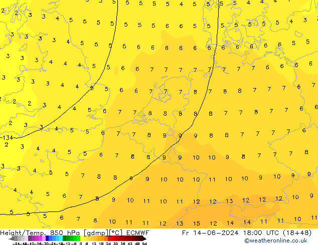 Z500/Rain (+SLP)/Z850 ECMWF Sex 14.06.2024 18 UTC