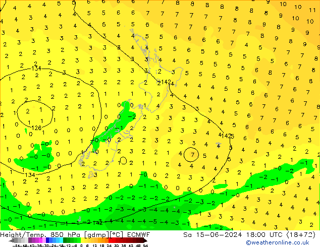 Z500/Rain (+SLP)/Z850 ECMWF Sa 15.06.2024 18 UTC