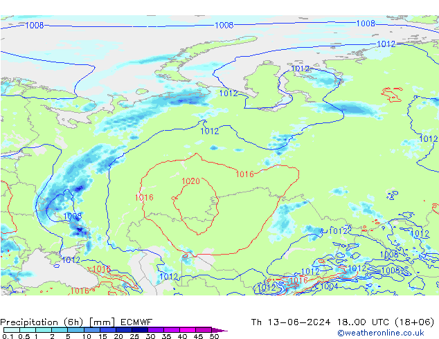 Z500/Rain (+SLP)/Z850 ECMWF Th 13.06.2024 00 UTC