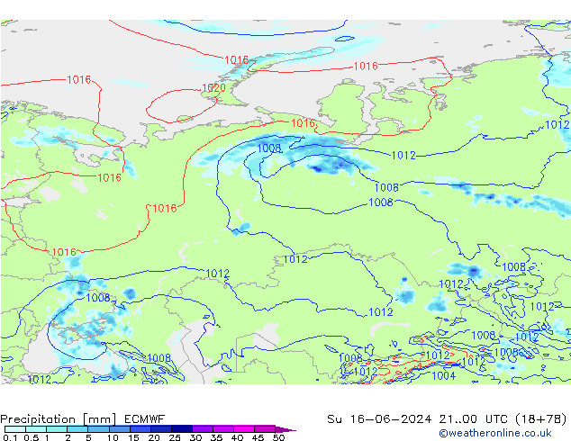 Précipitation ECMWF dim 16.06.2024 00 UTC