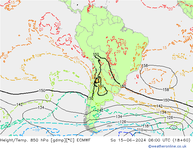 Z500/Rain (+SLP)/Z850 ECMWF Sáb 15.06.2024 06 UTC