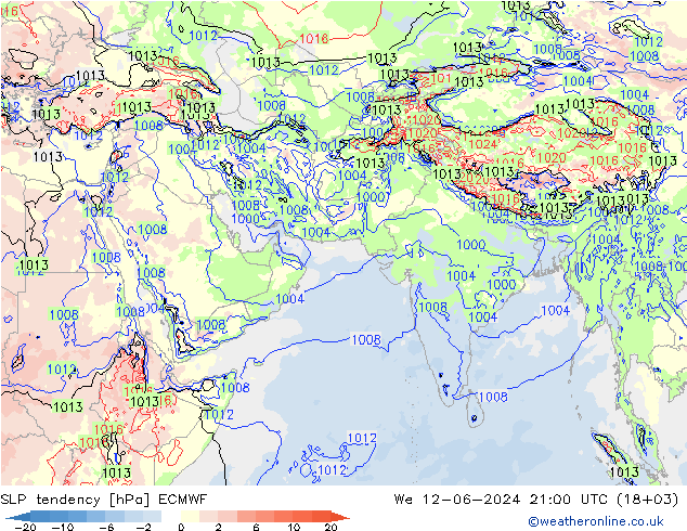 тенденция давления ECMWF ср 12.06.2024 21 UTC