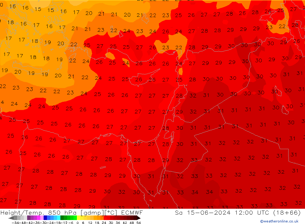 Z500/Rain (+SLP)/Z850 ECMWF сб 15.06.2024 12 UTC