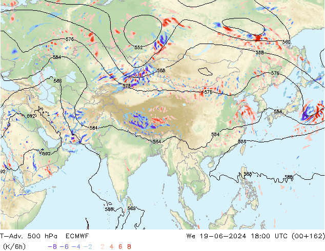 T-Adv. 500 hPa ECMWF We 19.06.2024 18 UTC