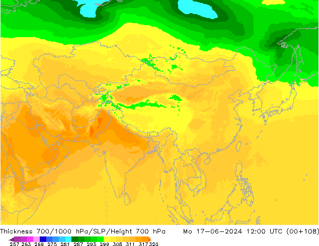 Thck 700-1000 hPa ECMWF  17.06.2024 12 UTC