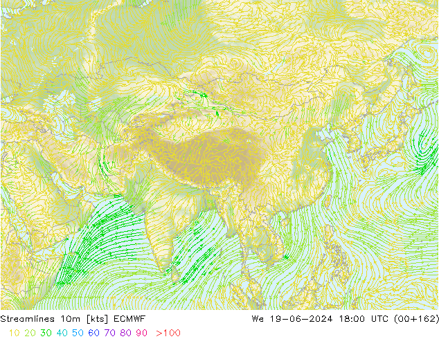 ветер 10m ECMWF ср 19.06.2024 18 UTC