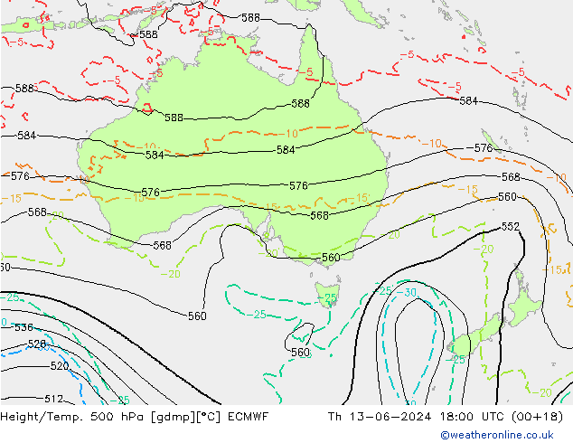 Z500/Yağmur (+YB)/Z850 ECMWF Per 13.06.2024 18 UTC