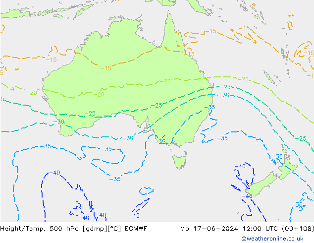 Z500/Rain (+SLP)/Z850 ECMWF Mo 17.06.2024 12 UTC