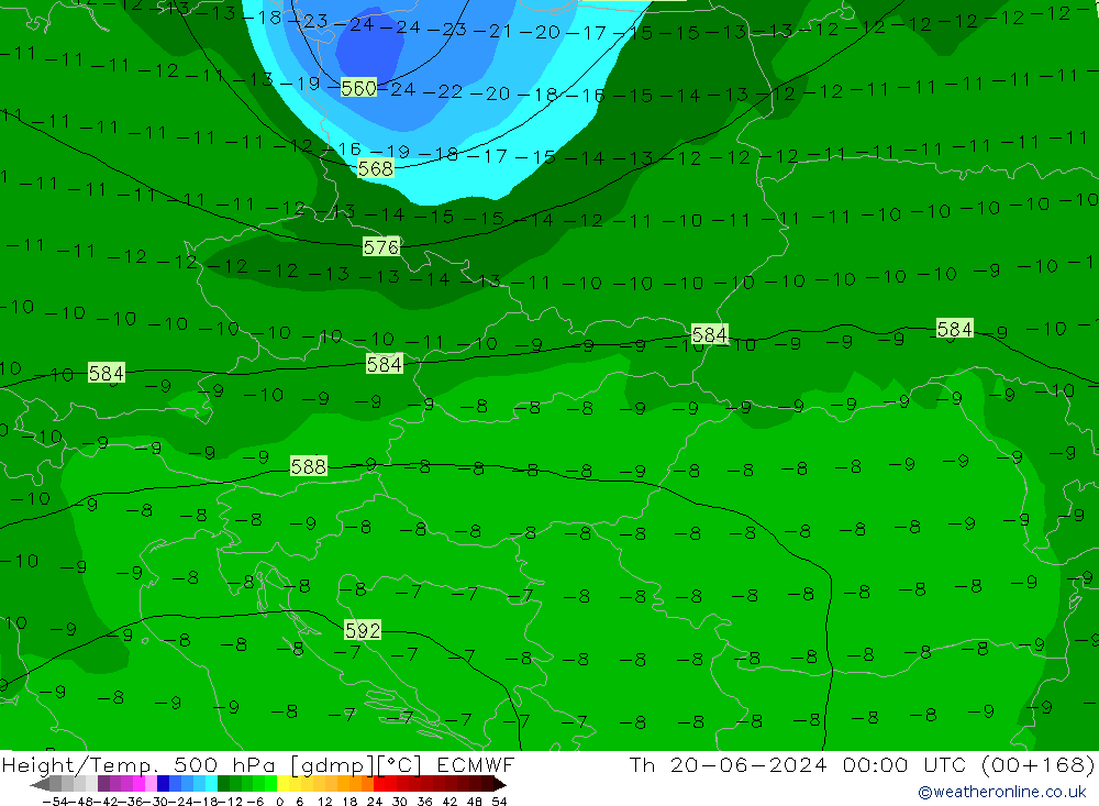 Z500/Rain (+SLP)/Z850 ECMWF Qui 20.06.2024 00 UTC