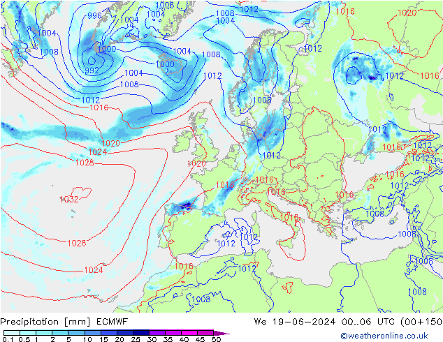 Precipitación ECMWF mié 19.06.2024 06 UTC