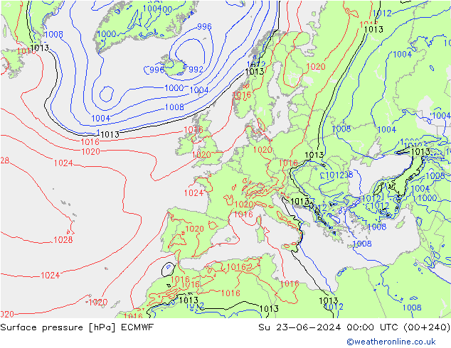 ciśnienie ECMWF nie. 23.06.2024 00 UTC