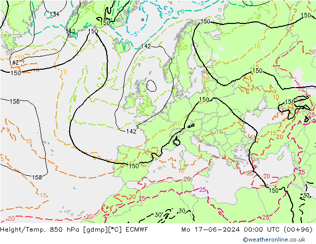 Z500/Rain (+SLP)/Z850 ECMWF Mo 17.06.2024 00 UTC