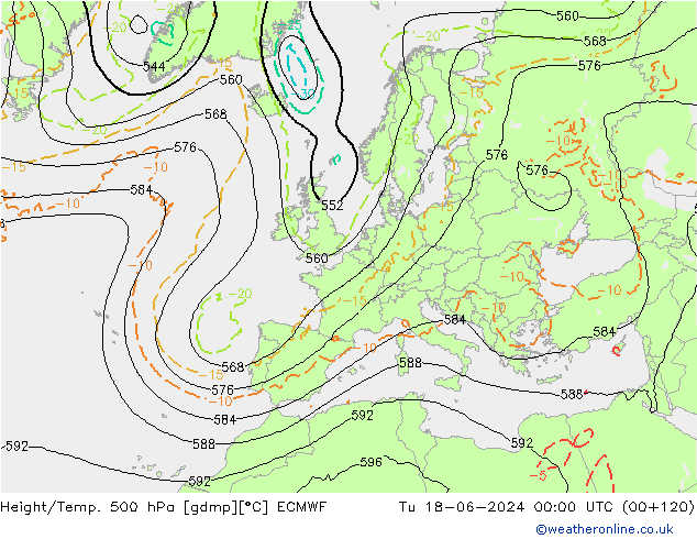 Geop./Temp. 500 hPa ECMWF mar 18.06.2024 00 UTC
