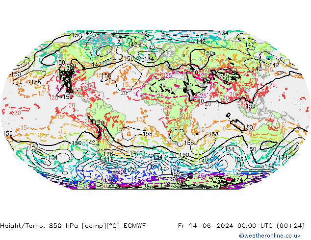 Z500/Rain (+SLP)/Z850 ECMWF пт 14.06.2024 00 UTC