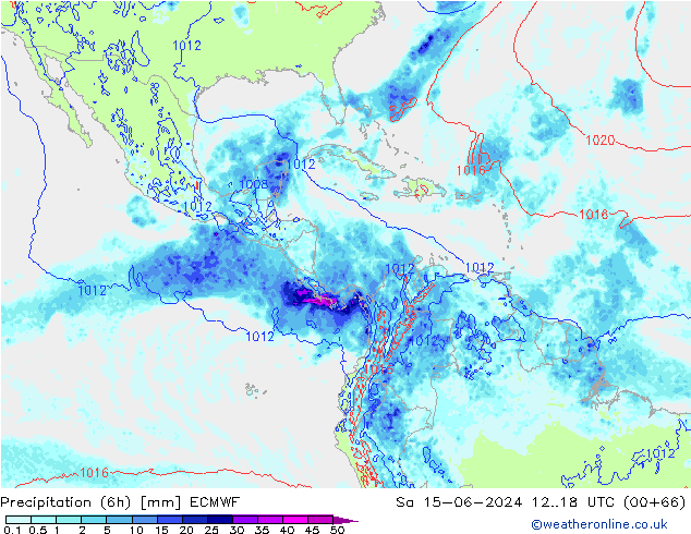 Z500/Yağmur (+YB)/Z850 ECMWF Cts 15.06.2024 18 UTC