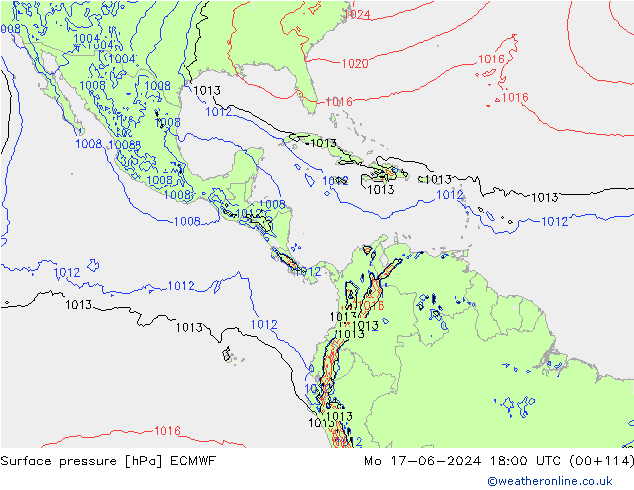 pression de l'air ECMWF lun 17.06.2024 18 UTC