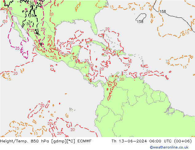 Z500/Rain (+SLP)/Z850 ECMWF  13.06.2024 06 UTC