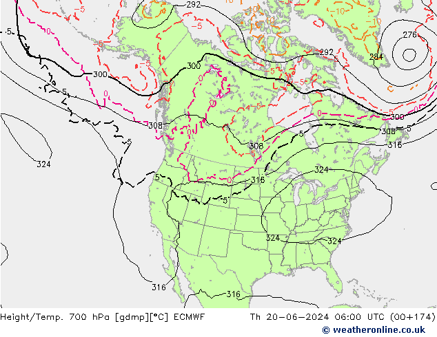 Géop./Temp. 700 hPa ECMWF jeu 20.06.2024 06 UTC