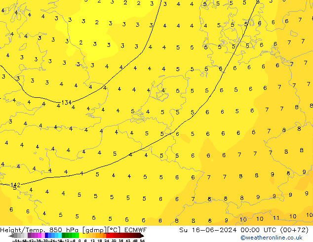 Z500/Rain (+SLP)/Z850 ECMWF Su 16.06.2024 00 UTC