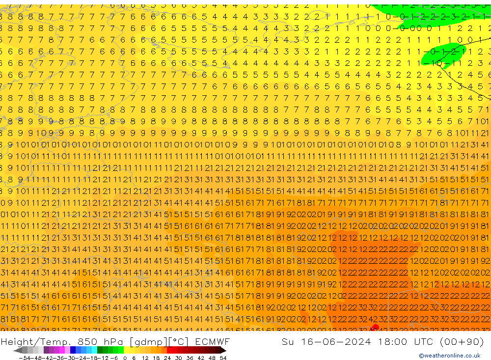 Z500/Rain (+SLP)/Z850 ECMWF  16.06.2024 18 UTC