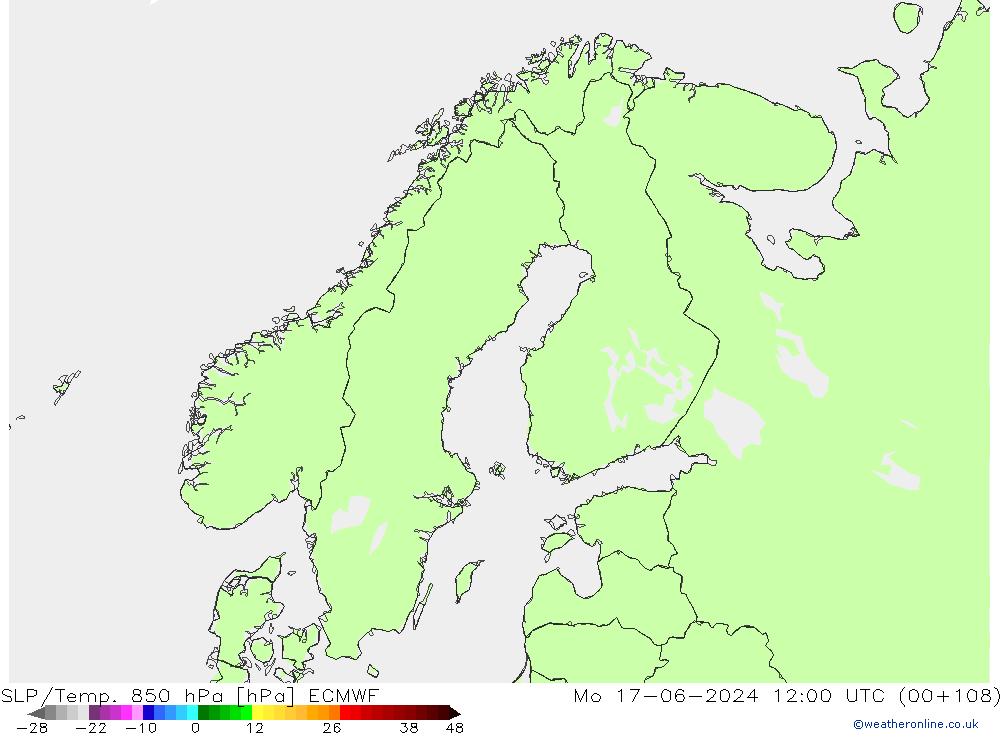 SLP/Temp. 850 hPa ECMWF lun 17.06.2024 12 UTC